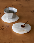 Pebble Marble Coasters (set of 2) - White Onyx