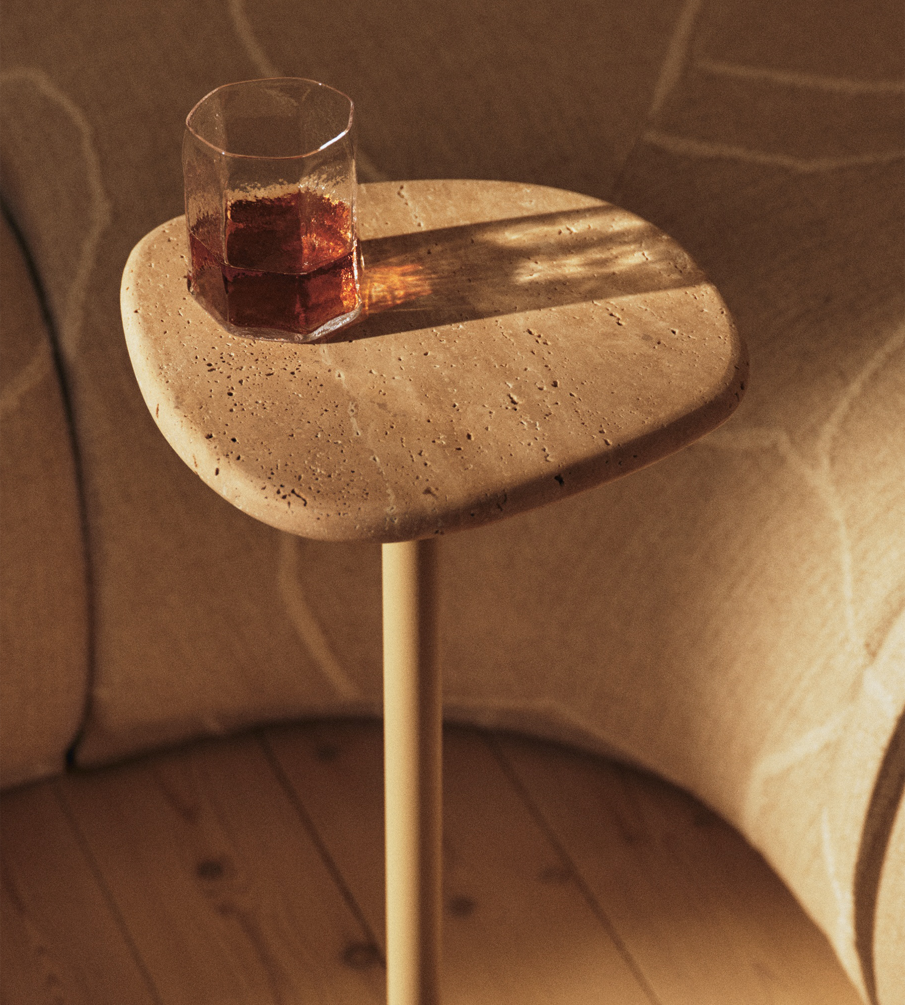 Pylo Accent Table - Travertine