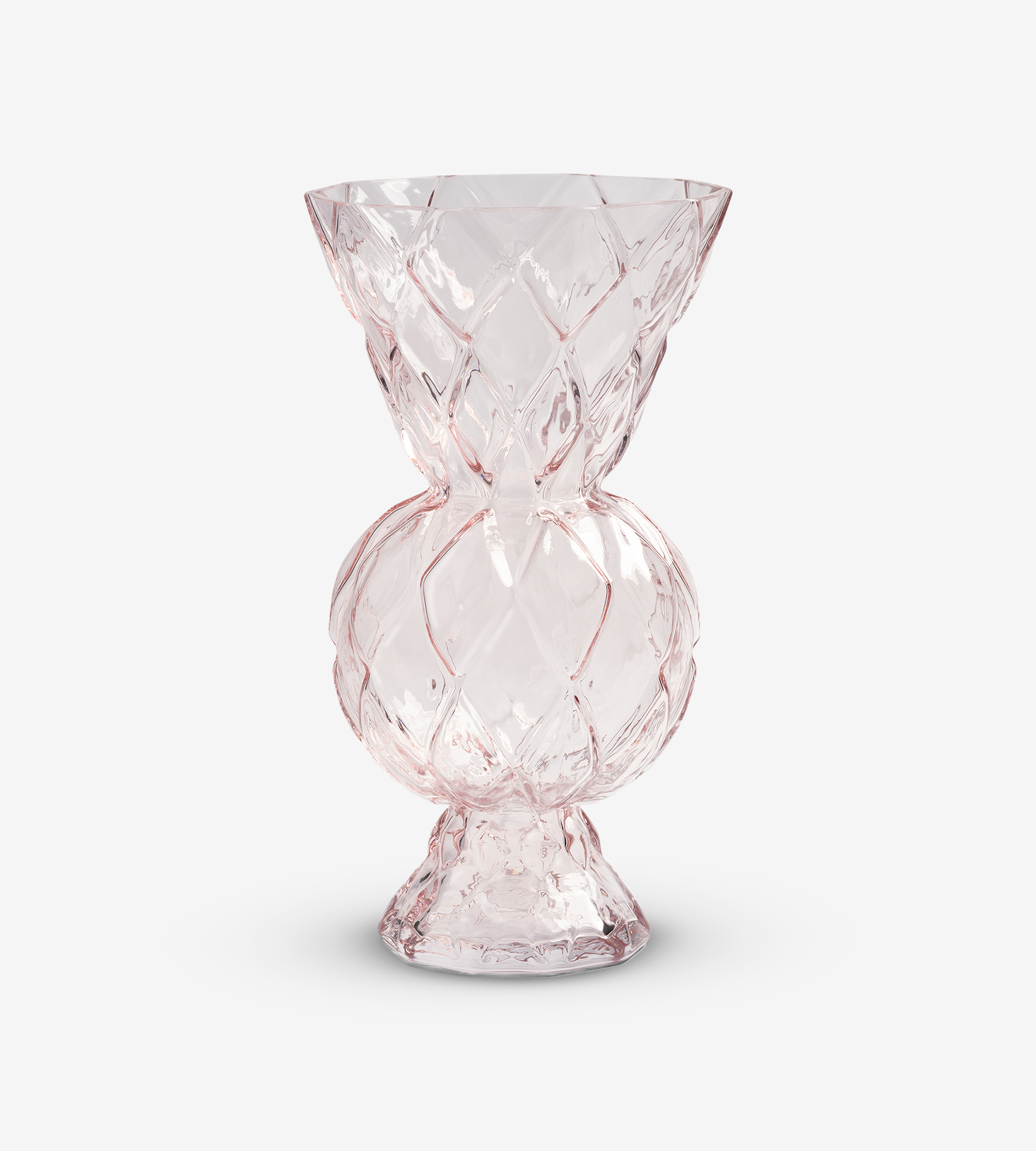 Rhombic Vase Glass - Pink