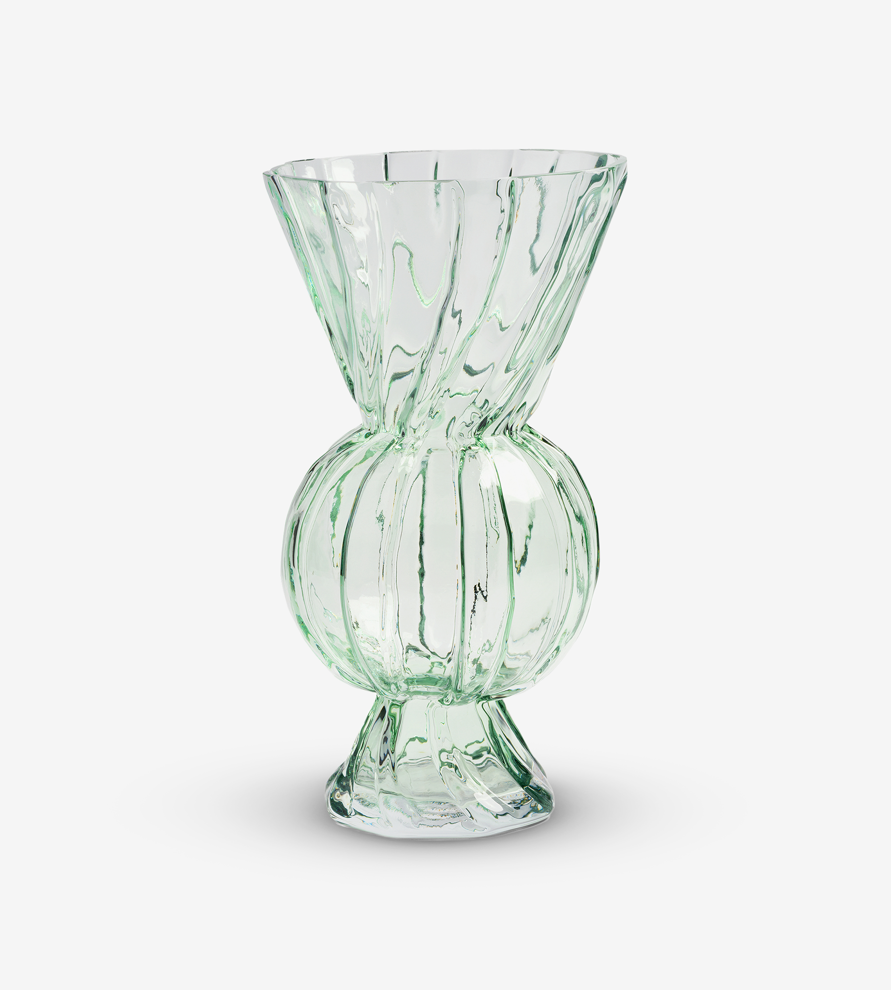 Rhombic Vase Glass - Green