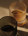 Ripple Tumbler Glasses (set of 2) - Smoked Grey