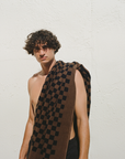 Roman Pool Towel - Tabac & Noir