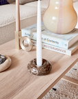 Savi Marble Candle Holder - Brown