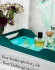 Swell Lacquered Tray M - Turquoise