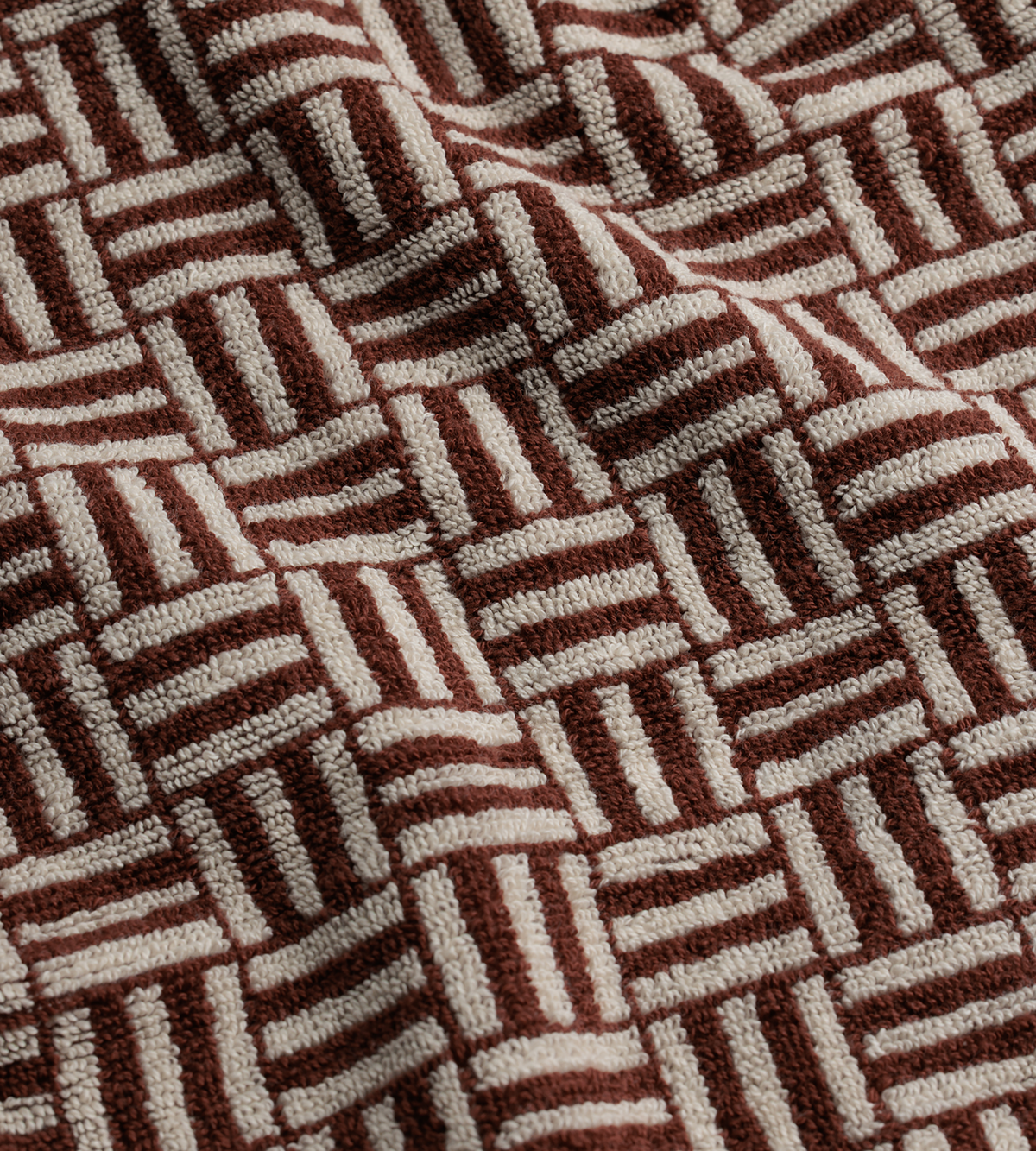 Torrens Hand Towel - Mudbrick &amp; Crème