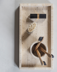 Travertine Tray Medium - Linen