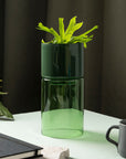 Glass Flip Planter Tall - Green