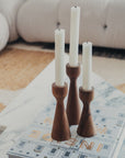 Muum Walnut Candle Holders (set of 3)